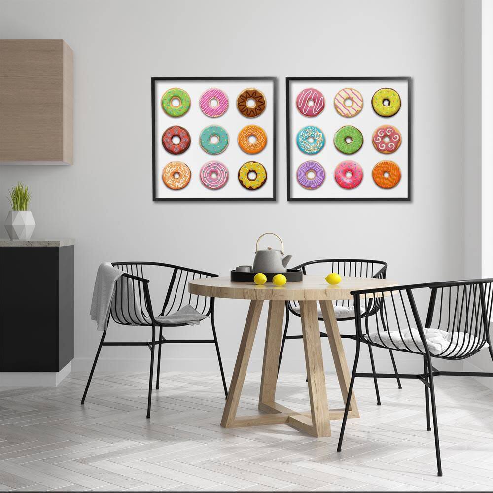 Bright and Fun Donuts by Marcus Prime 2-Piece Black Framed Food Giclee Art Print 24 in. x 24 in. price history on PriceWatchPro