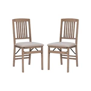 Tayte Gray-wash wood seat Mission Folding Dining Chair (set of 2)