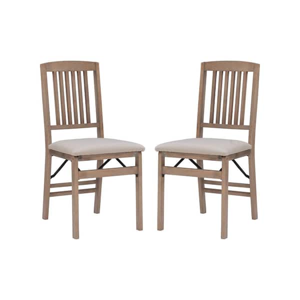 Linon Home Decor Tayte Gray-wash wood seat Mission Folding Dining Chair (set of 2)