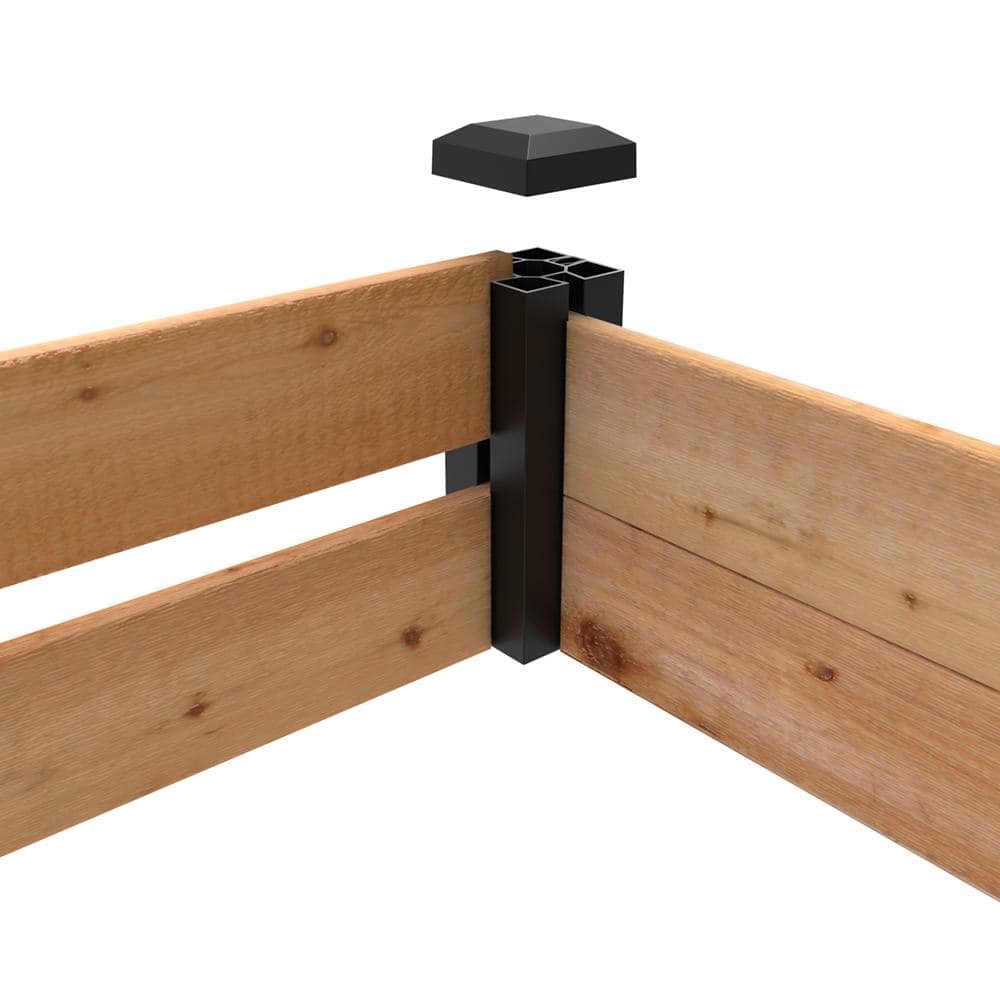 Haven Natural Cedar and Black Vinyl Raised Garden Bed