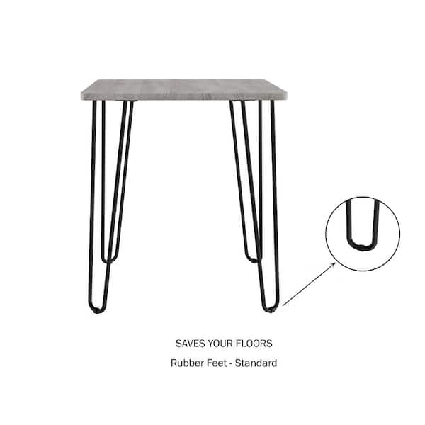 Details about   Avy Outdoor Rustic Industrial Acacia Wood End Table Chat with Metal Hairpin Legs 