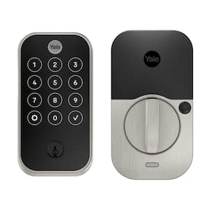 Smart Door Lock with WiFi and Touchscreen Keypad; Satin Nickel