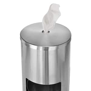 Stainless Steel Gym Disinfecting Wipes Dispenser with 7 Gal. Built-in Trash Can