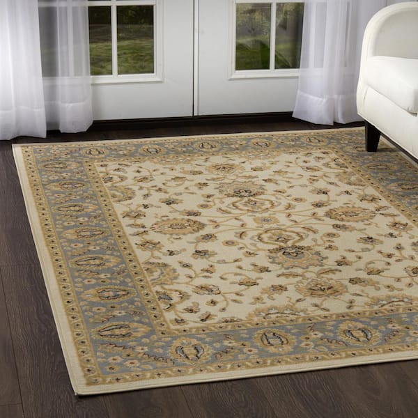 Optimum Ivory/Blue 5 ft. x 7 ft. Indoor Area Rug