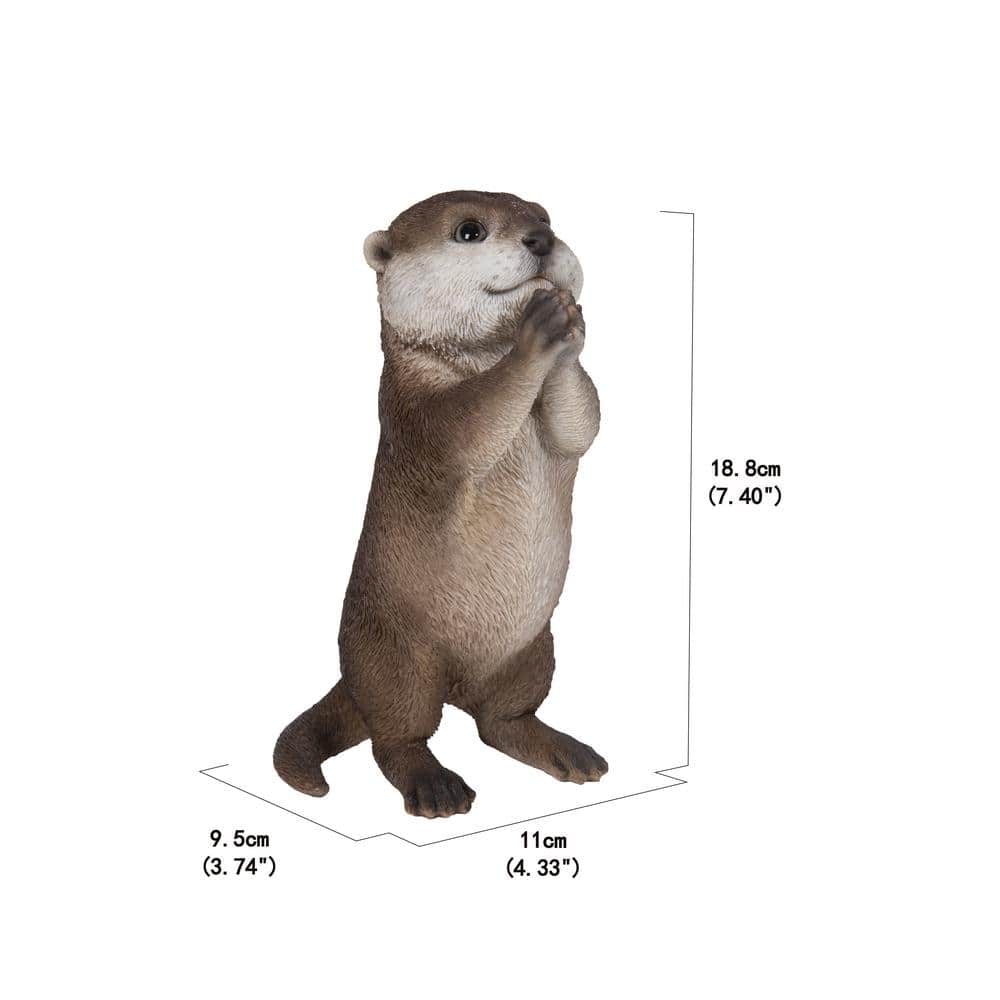 Charming Brown Polyresin Praying Otter Garden Statue