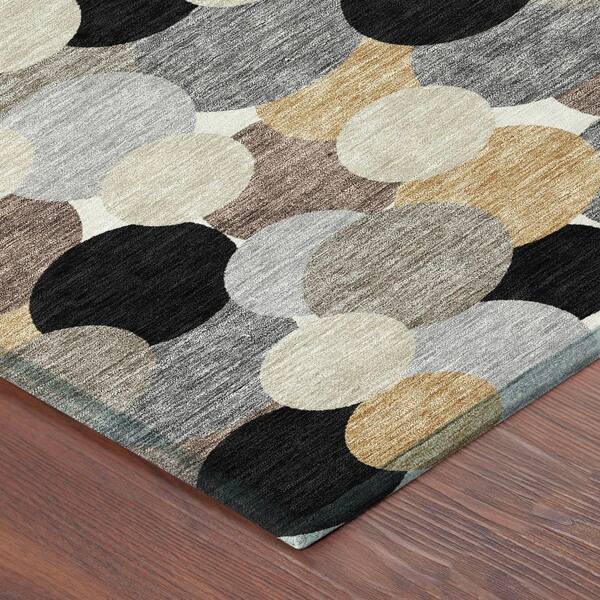 Chantille Machine Washable Indoor/Outdoor Abstract ACN2450 Black 3 ft. x 5 ft. Area Rug