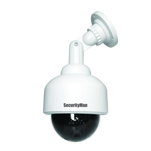 SecurityMan Wired Indoor/Outdoor Dome Camera with Night Vision Power Adapter and 100 ft. Cable