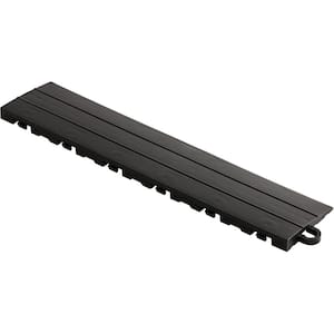 2.75 in. x 12 in. Jet Black Pegged Polypropylene Ramp Edging for Diamondtrax Home Modular Flooring (10-Pack)