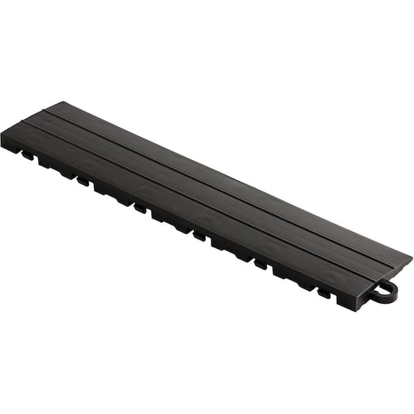 Swisstrax 2.75 in. x 12 in. Jet Black Pegged Polypropylene Ramp Edging for Diamondtrax Home Modular Flooring (10-Pack)