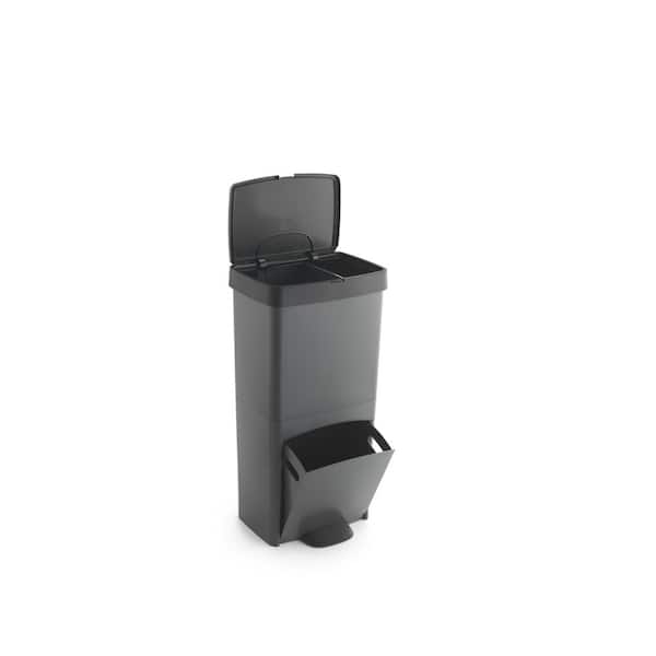18.5 Gallon Trash and Recycling Tower with 3 compartments