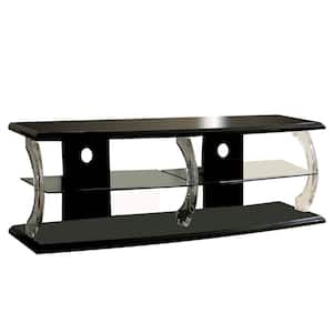 Ernst 18 in. Black and Clear Plastic TV Stand 72 in.