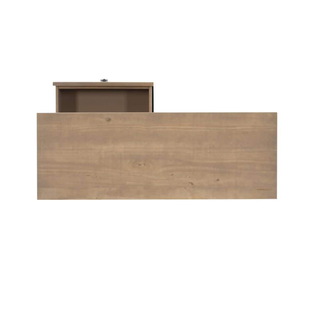 Rustic Gray 48'' Media Stand with Open Shelf and Storage Drawers