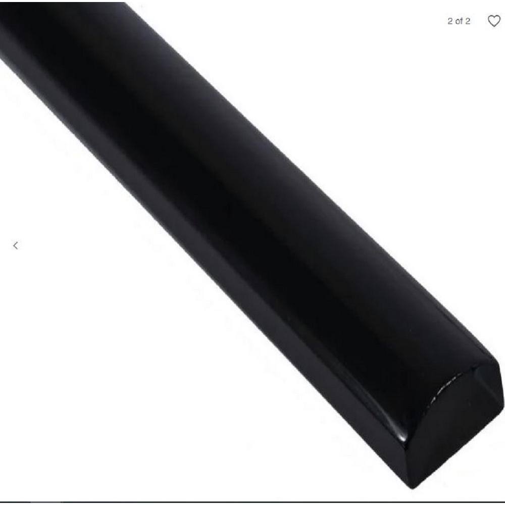 Black 1x12 Glass Pencil Liner Trim Wall Tile