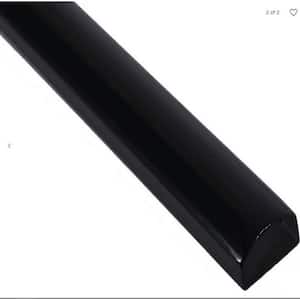 Black 3/4 in. x 12 in. Glass Pencil Liner Trim Wall Tile