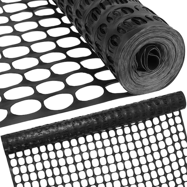 Angel Sar 4 ft. x 100 ft. Black Plastic Netting Fence, Temporary Fence and Construction Fence for Both Construction and Home Use