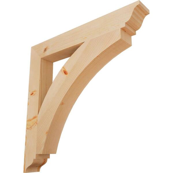 Ekena Millwork 3.5 in. x 30 in. x 30 in. Douglas Fir Thorton Traditional Smooth Bracket