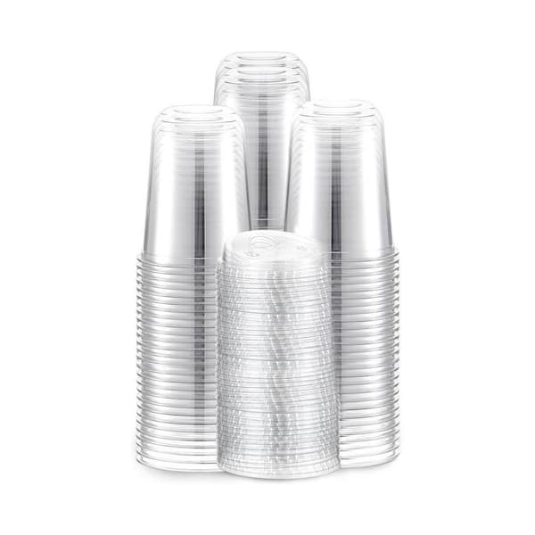 3.94 in. Clear Disposable Plastic Cup with Sip Lids Disposable Tableware 100 Per Case