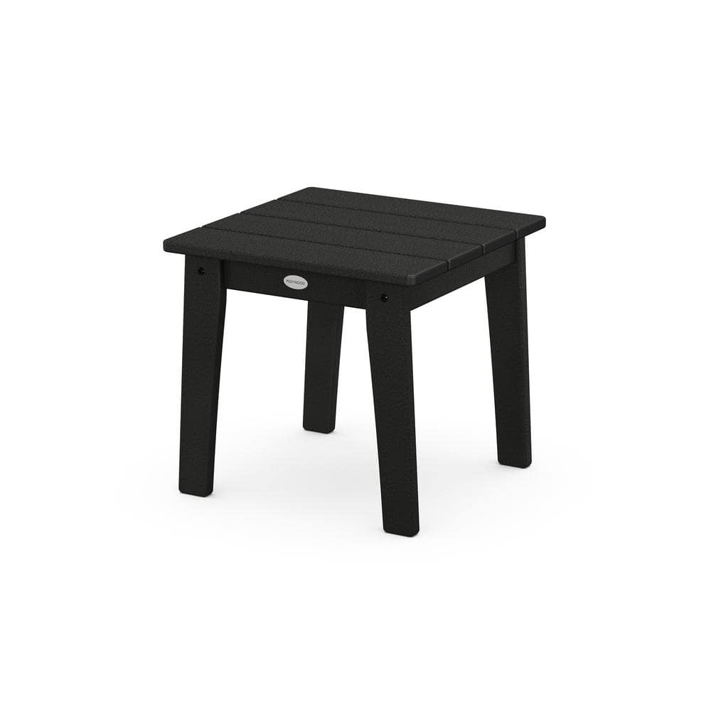 POLYWOOD Lakeside Black Square Plastic Outdoor Side Table CTL19BL The