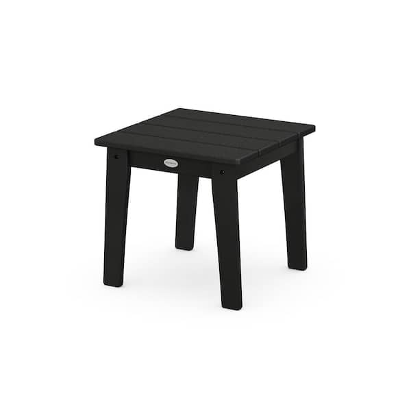 POLYWOOD Lakeside Black Square Plastic Outdoor Side Table