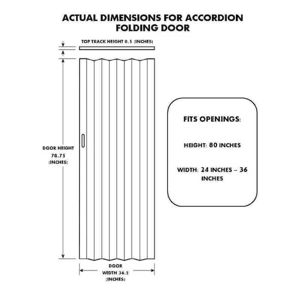 Spectrum 36 in. x 80 in. Nuevo Vinyl White Accordion Door NV3680H