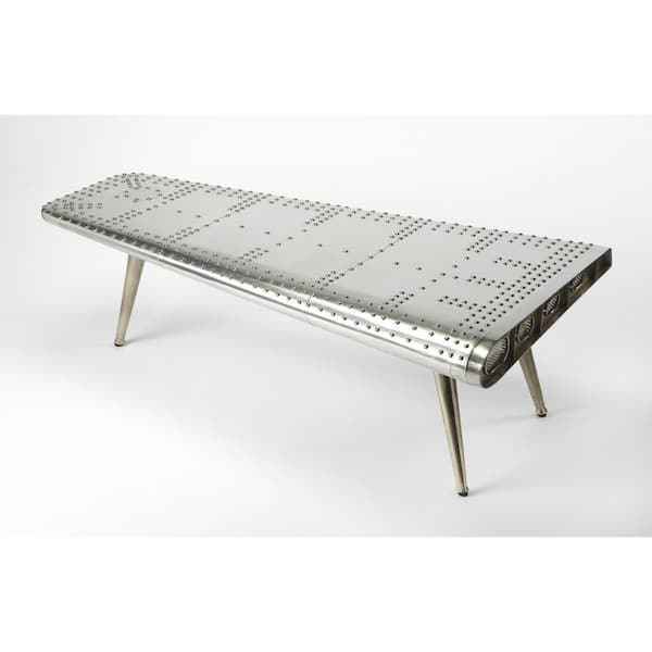 HomeRoots Mariana 59.5 in. Rectangle Metal Coffee Table