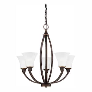 Metcalf 5-Light Autumn Bronze Chandelier with LED Bulbs