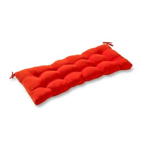 Solid Salsa Red Rectangle Outdoor Bench/Swing Cushion