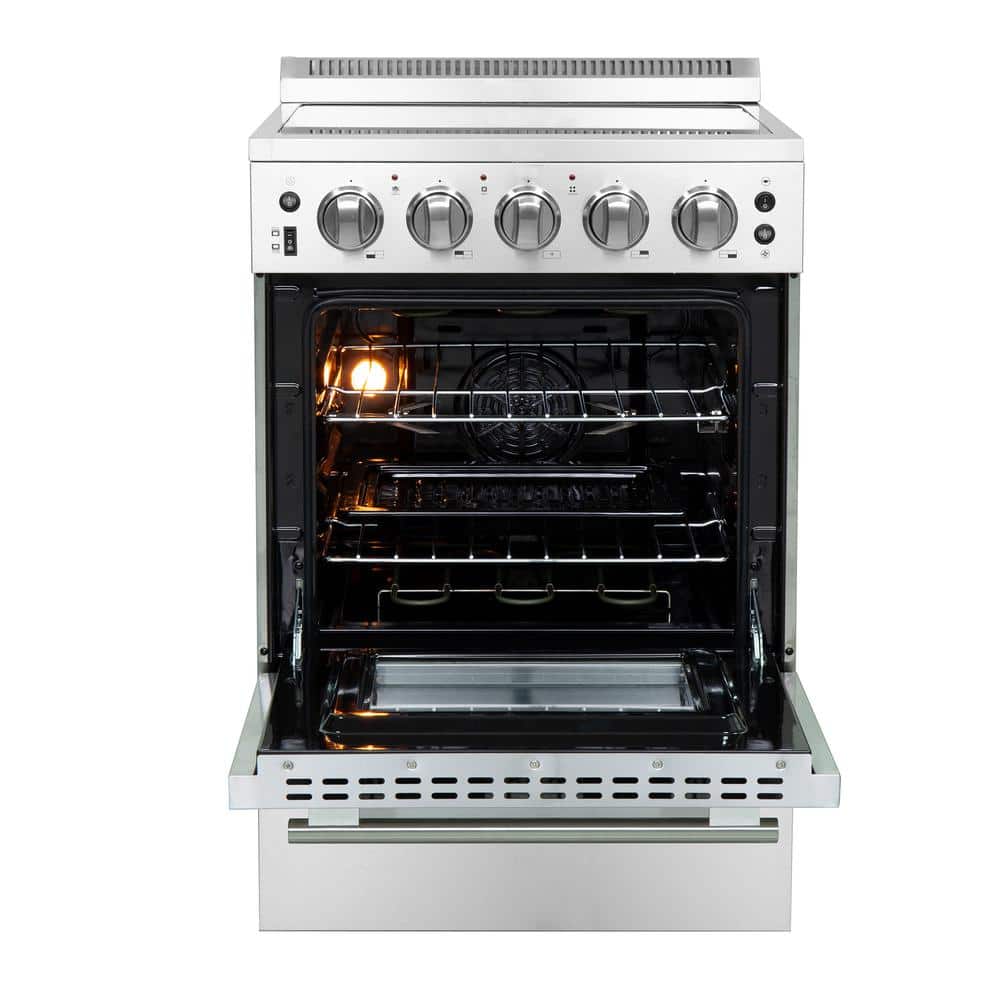 Loiano 24-inch Stainless Steel Freestanding Electric Range with Storage Drawer