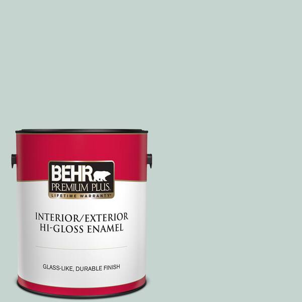 BEHR PREMIUM PLUS 1 gal. #490E-3 Celtic Gray Hi-Gloss Enamel Interior/Exterior Paint