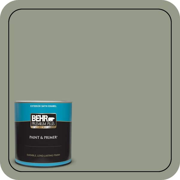 BEHR PREMIUM PLUS 1 qt. #430F-4 False Cypress Satin Enamel Exterior Paint & Primer