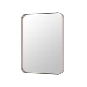 24 in. W x 32 in. H Premium Aluminum Framed Rectangular Bathroom Vanity Wall Mirror in Brushed Nichel