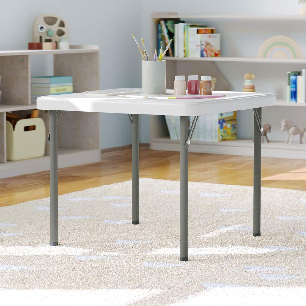 Carnegy Avenue Paige Granite White Plastic Square Kids Folding