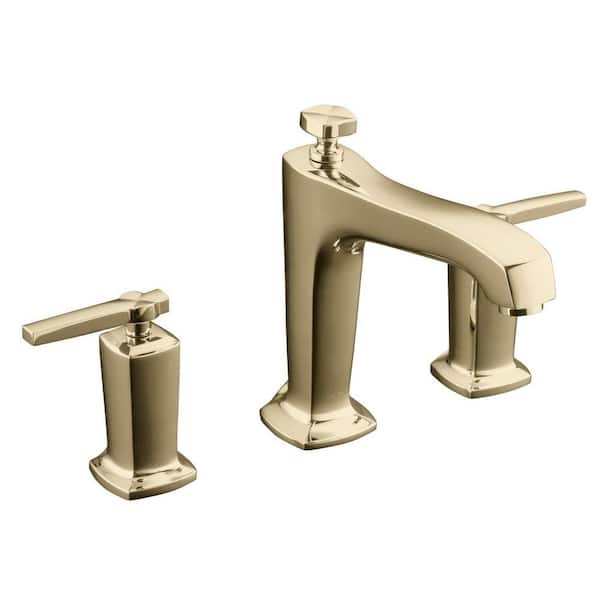 KOHLER Margaux 2-Handle Deck-Mount High-Flow Bath Faucet Trim Kit in Vibrant French Gold (Valve Not Included)
