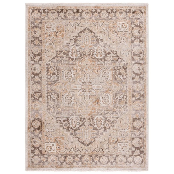 SAFAVIEH Hazel 8 ft. x 10 ft. Gold/Brown Distressed Medallion Area Rug