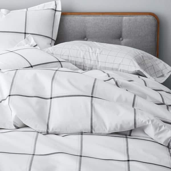 Window Pane Plaid Yarn-Dyed Cotton Percale Duvet Cover