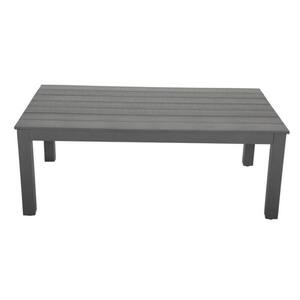 45 in. x 25 in. Gray Aluminum Outdoor Coffee Table