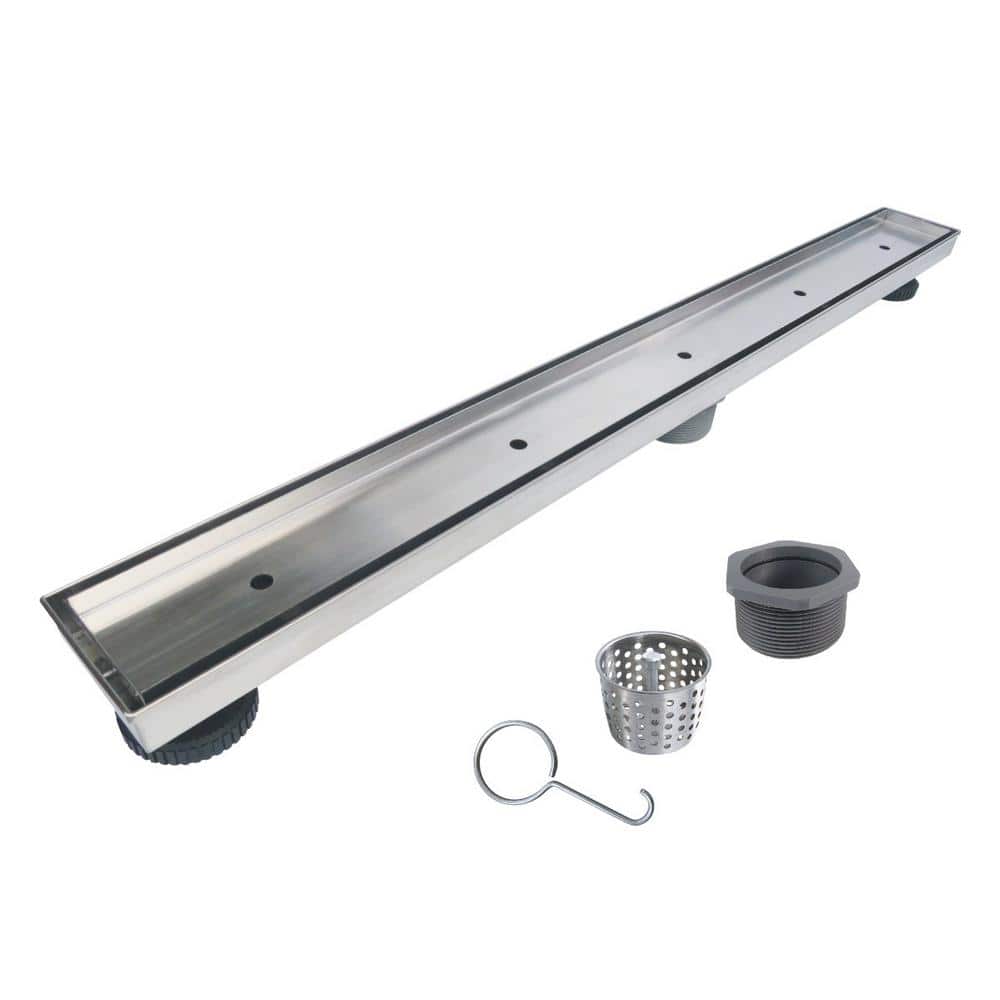 32 inch Linear Shower Drain with 2-in-1 Flat Cover & Tile Insert Cover New  80cm