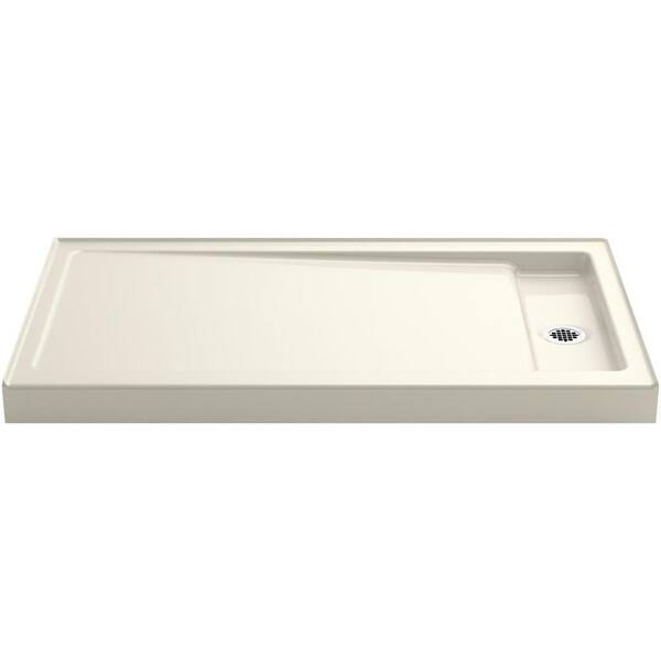 KOHLER Bellwether 60 in. x 34 in. Single Threshold Alcove Shower Pan Base with Drain in Biscuit
