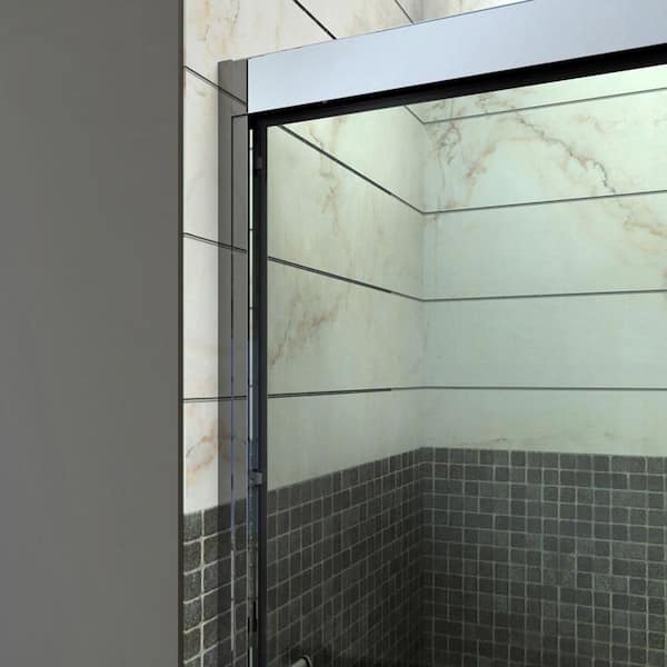 VTI 60'' W x 72'' H Bypass Semi-Frameless Shower Door with Clear