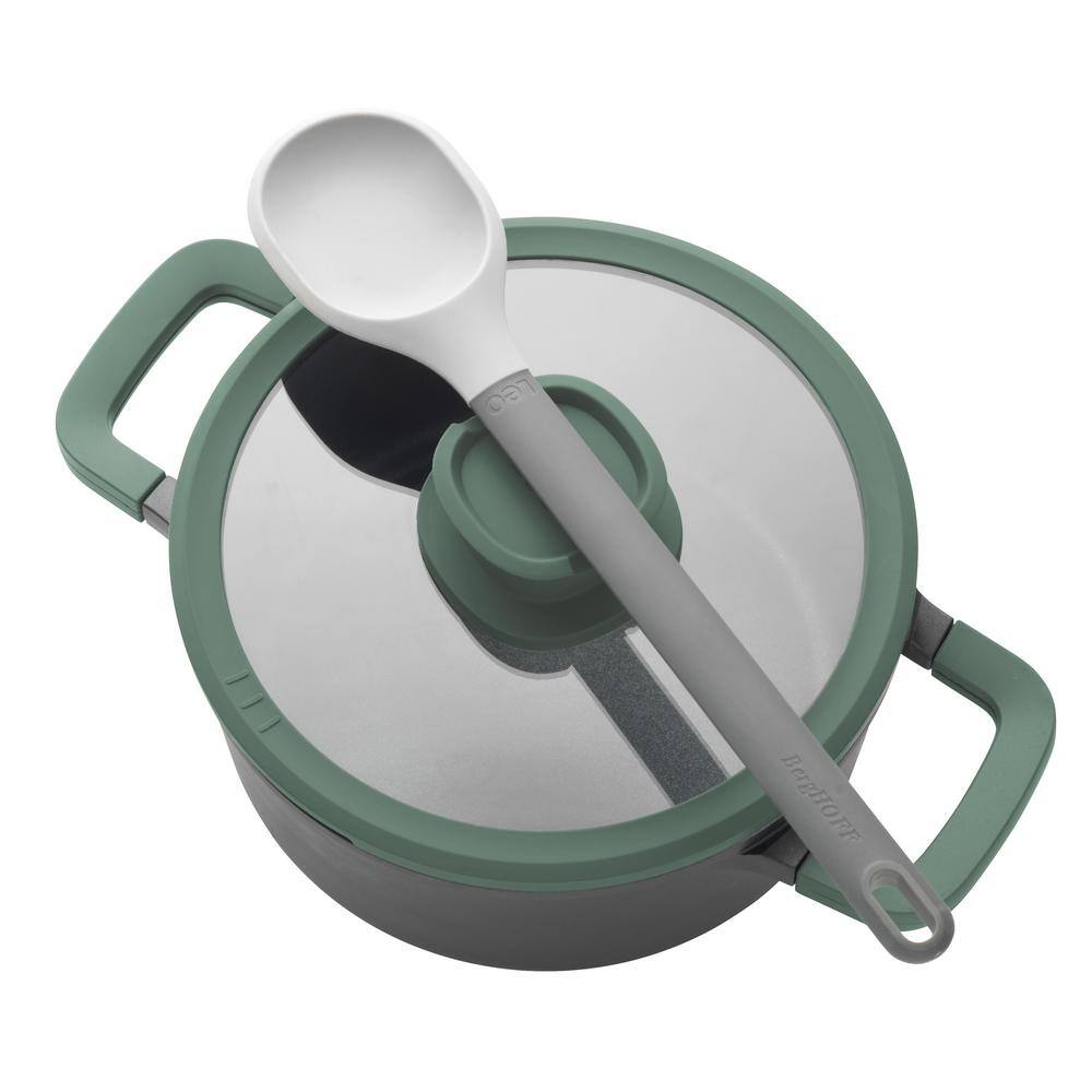 Forest Green Non-stick Cast Aluminum Stockpot with Glass Lid