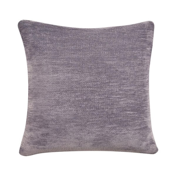 HomeRoots Gray Solid Polyester 20 in. x 20 in. Throw Pillow