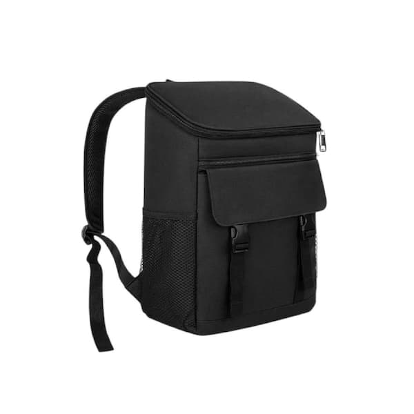 Unbranded 21 qt. Capacity Backpack Insulated Soft-Side Cooler Leak Proof Lightweight and Portable for Camping and Hiking-Black