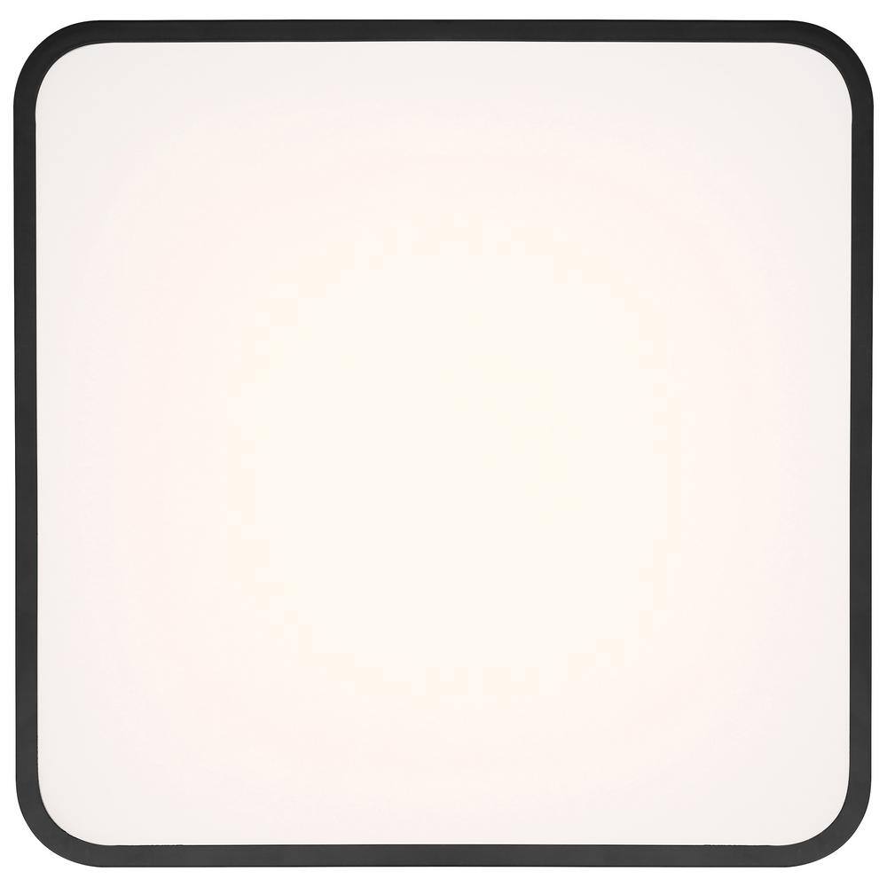 Contemporary White Glass Square LED Flush Mount, 19.75"