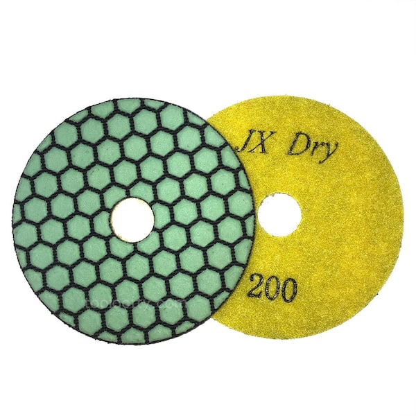 4 in. Dry Diamond Polishing Pads/Discs Set of 7 Pads with Semi-Rigid Back  Holder 4JXDRYSET7B - The Home Depot