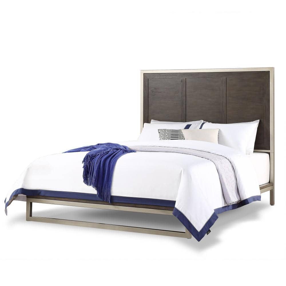 Broomfield Brown Metal Frame King Platform Bed with Sled Style Footboard price history on PriceWatchPro