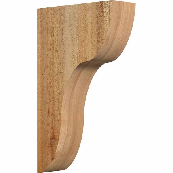 Ekena Millwork 4 in. x 12 in. x 20 in. Western Red Cedar Carmel Rough Sawn Corbel