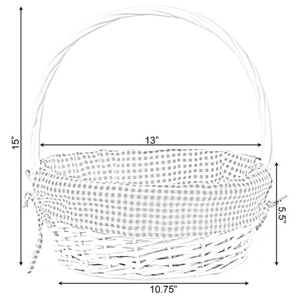 Vintiquewise Willow Laundry Hamper Basket with Liner and Side Handles  QI003689 - The Home Depot