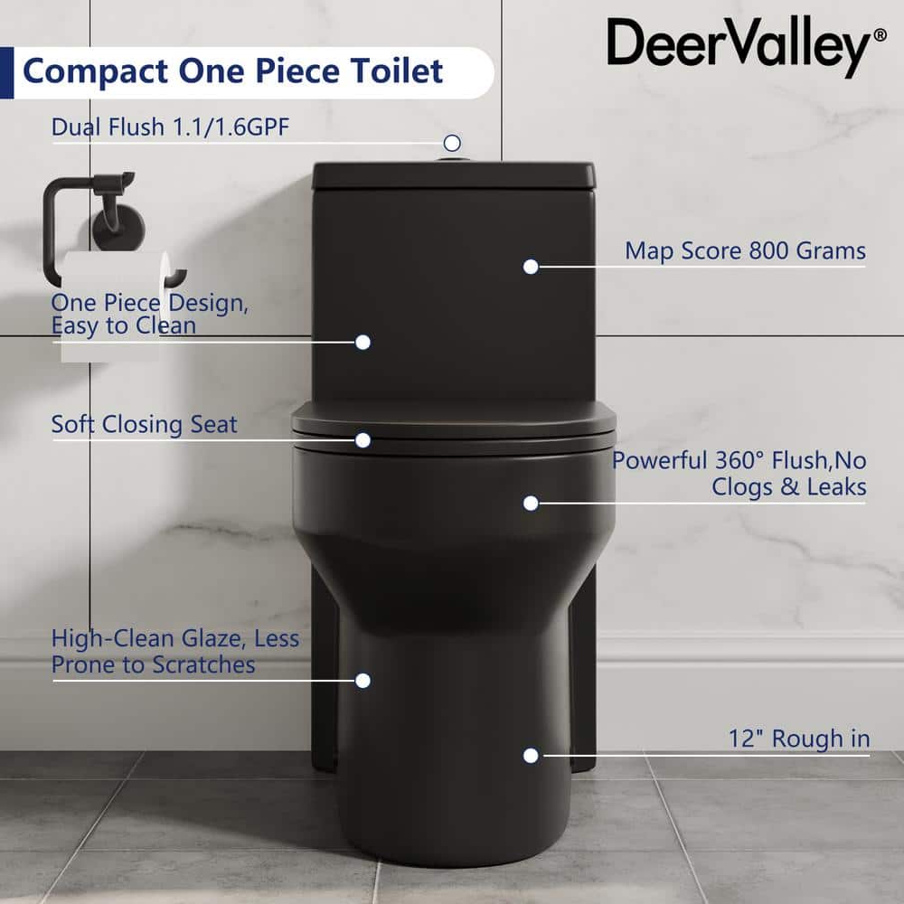 Matte Black Elongated Dual Flush High Efficiency Toilet