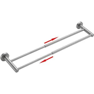 Adjustable 16.4 to 28.3 Inch Double Bath Towel Bar for Bathroom SUS304 Stainless Steel Towel Holder