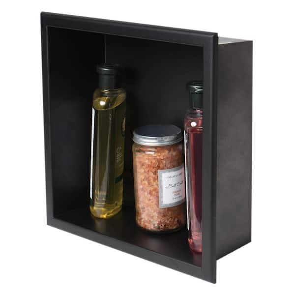 ALFI BRAND Matte Black 12 in. x 12 in. Stainless Steel Niche